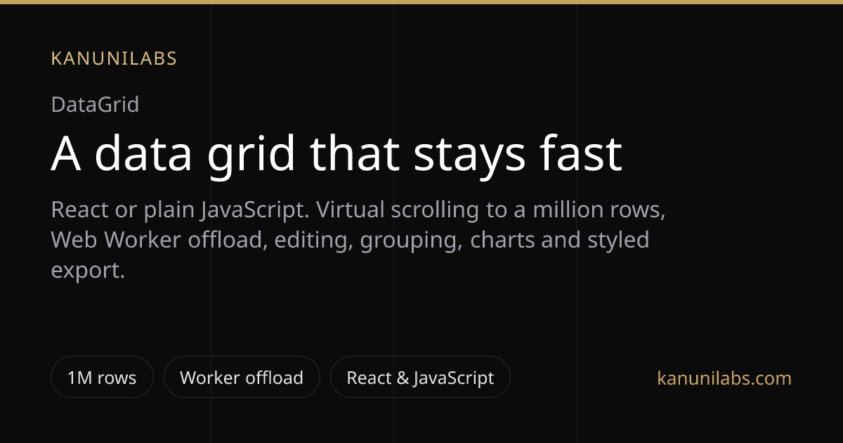 I’ve been testing a data grid with 1M rows in the browser
